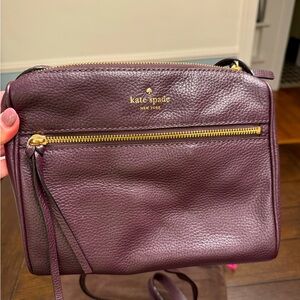 Perfect for Fall - Deep plum Kate Spade crossbody bag.